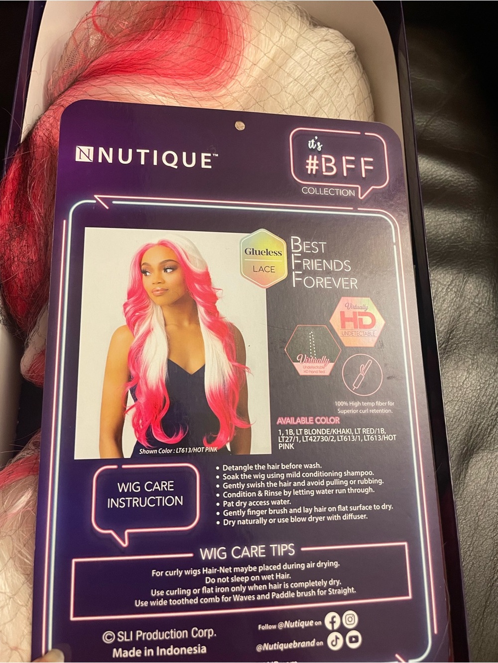 #BFF Glueless Lace Wig — Hot Pink & White Two-Tone